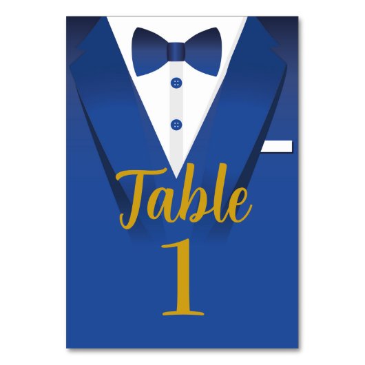 Tuxedo Event Bow Krawatte Black Krawatte Royal Blu Tischnummer (Rückseite)