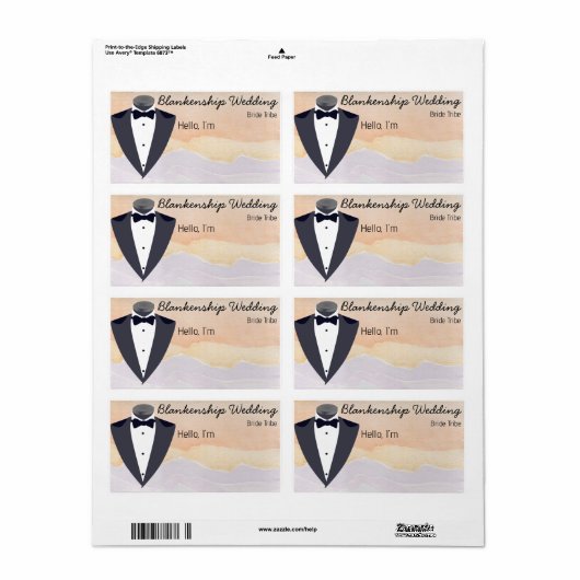 Tuxedo farbenfrohe Aquarellmarke (Vorne)