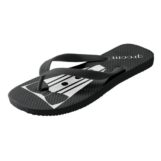 Tuxedo Flip Flops | Grooms Beach Wedding Badesandalen (Schrägansicht)