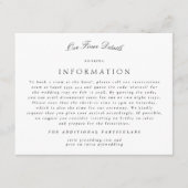 Tuxedo Formal Classic Calligraphy Wedding Details Begleitkarte (Vorderseite)