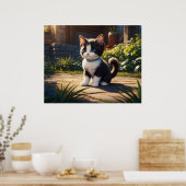 *~* Tuxedo Garden Kitty Cat 5:4 Feline Kitten Poster (Küche)