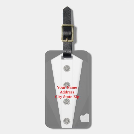 Tuxedo-Gepäckmarke Gepäckanhänger (Vorderseite vertikal)