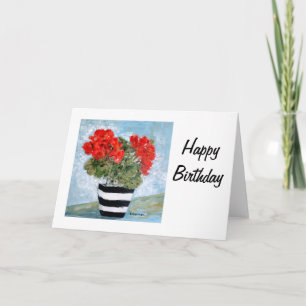 Tuxedo Geraniums Birthday Card Karte