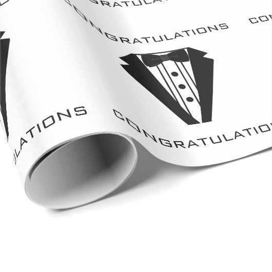 Tuxedo Glückwunsch Geschenkpapier (Rolleneckpunkt)