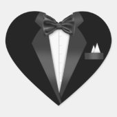Tuxedo Herz-Aufkleber (Vorderseite)