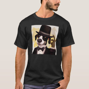 Tuxedo-Hundememe niedlicher Welpenjunge Hündchen H T-Shirt