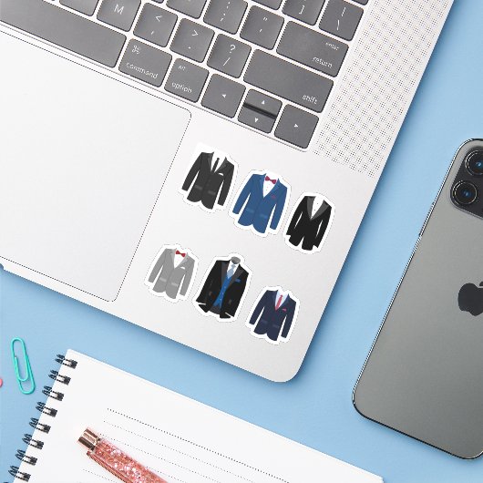 Tuxedo Jacket Stickers Aufkleber (Laptop mit iPhone)