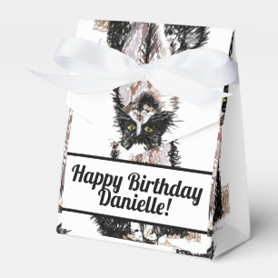 Tuxedo Kat Black Birthday Cats Cake Favor Box Geschenkschachtel
