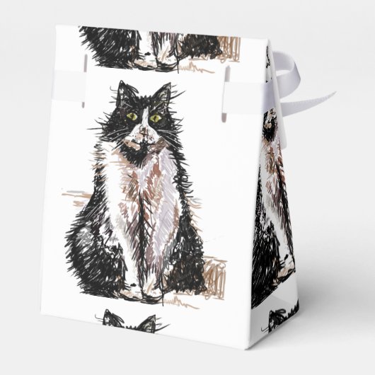 Tuxedo Kat Black Birthday Cats Cake Favor Box Geschenkschachtel (Rückseite)