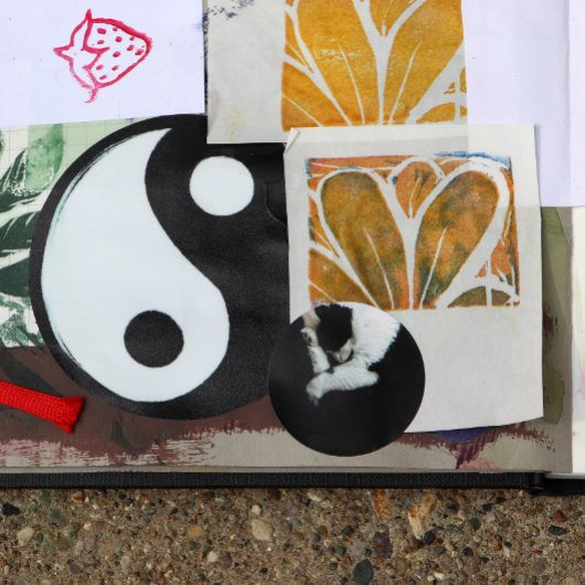 Tuxedo Kat Kitty Cats Schwarz-Weiß Caturday Runder Aufkleber