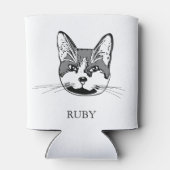 Tuxedo Kat Personalisiert Hand Zeichnend Dosenkühler (Rückseite)