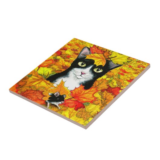Tuxedo Katze 447 Herbst Fliese (Seite)