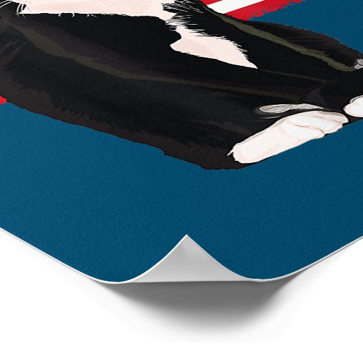 Tuxedo Katze 4. Juli Patriotische Geschenke Erwach Poster (Ecke)
