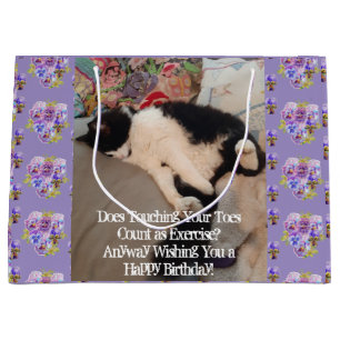Tuxedo-Katze Alles Gute zum Geburtstag Berührende  Große Geschenktüte