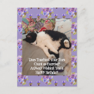 Tuxedo-Katze Alles Gute zum Geburtstag Berührende  Postkarte