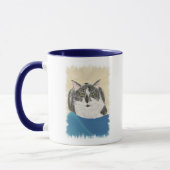 Tuxedo-Katze auf blauem Deckengemälde, Tasse (Links)