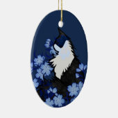 Tuxedo Katze, blaue Tuxedo, Katze Keramik Ornament (Rechts)