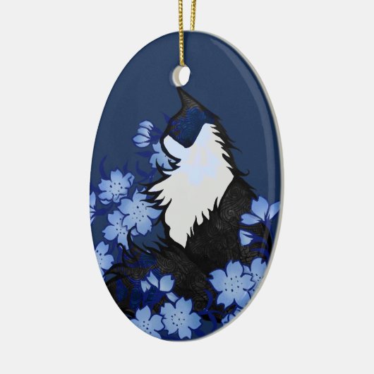 Tuxedo Katze, blaue Tuxedo, Katze Keramik Ornament (Links)