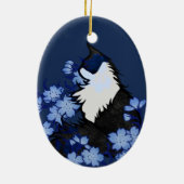 Tuxedo Katze, blaue Tuxedo, Katze Keramik Ornament (Hinten)