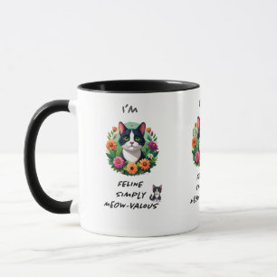 Tuxedo-Katze Blumen FELine miauw-tastisch Tasse