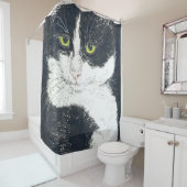 Tuxedo-Katze Duschvorhang (Beispiel)
