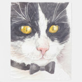 Tuxedo-Katze Fleecedecke (Vorderseite)