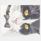 Tuxedo-Katze Fleecedecke (Vorderseite (Horizontal))