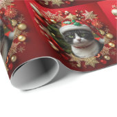 Tuxedo-Katze Geschenkpapier (Rolleneckpunkt)