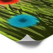 Tuxedo Katze im Garten Poster (Ecke)