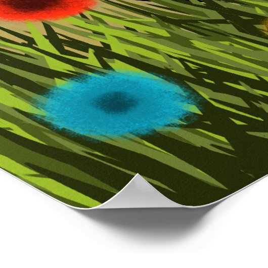 Tuxedo Katze im Garten Poster (Ecke)