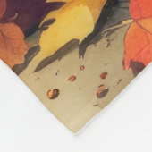 Tuxedo Katze im Herbst hinterlässt Erntedank Art Fleecedecke (Ecke)