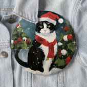 Tuxedo Katze im Schnee Weihnachten Button (Beispiel)