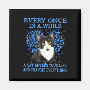 Tuxedo Katze immer und immer, wenn eine Katze in I Magnet