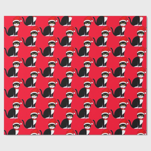 Tuxedo Katze in Bowtie: zu Weihnachten Geschenkpapier (Flach)
