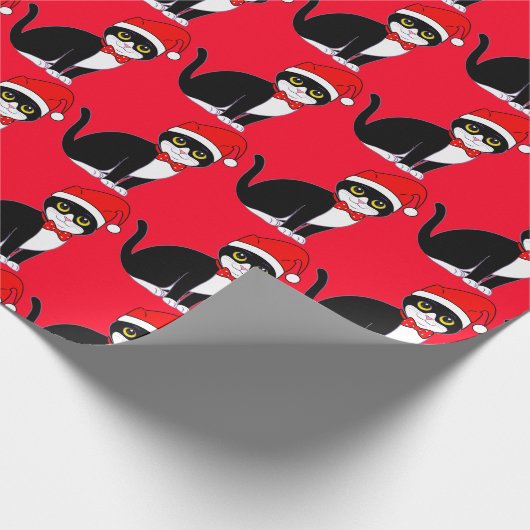 Tuxedo Katze in Bowtie: zu Weihnachten Geschenkpapier (Ecke)