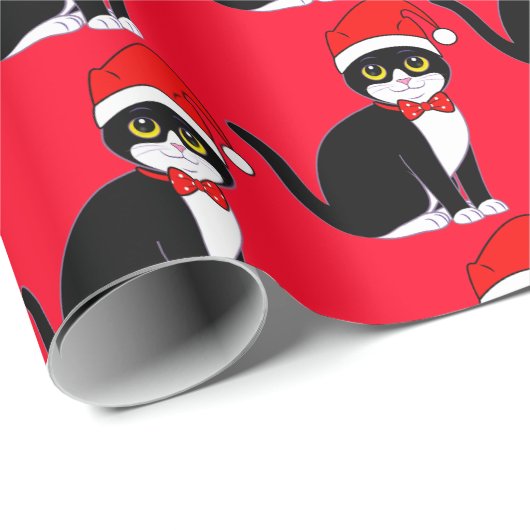 Tuxedo Katze in Bowtie: zu Weihnachten Geschenkpapier (Rolleneckpunkt)