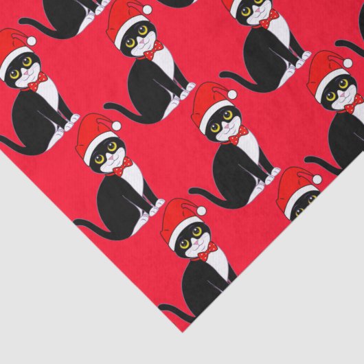 Tuxedo Katze in Bowtie: zu Weihnachten Seidenpapier (Detail)