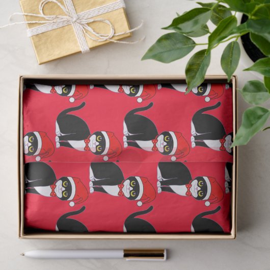 Tuxedo Katze in Bowtie: zu Weihnachten Seidenpapier (Geschenk)