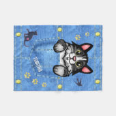 Tuxedo Katze in Imitate Denim Pocket mit Individue Fleecedecke (Vorderseite (Horizontal))