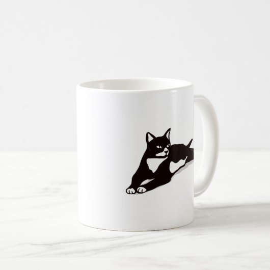 Tuxedo Katze Katze Lady Geschenk Katze Mama Tuxedo Kaffeetasse (VorderseiteRechts)