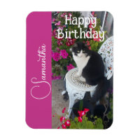 Tuxedo-Katze Katzen und Blumen Mädchen Name Geburt