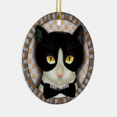 Tuxedo-Katze Keramik Ornament (Rechts)