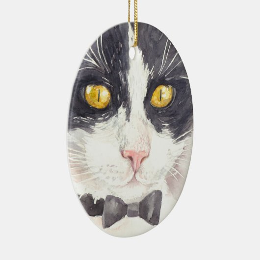 Tuxedo-Katze Keramik Ornament (Rechts)