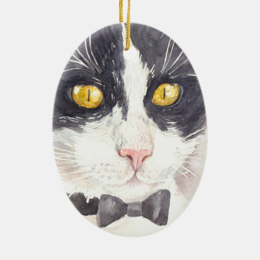 Tuxedo-Katze Keramik Ornament (Hinten)