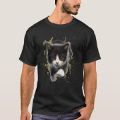 Tuxedo Katze Kitten Schwarz-Weiß-Tier T-Shirt (Vorderseite)
