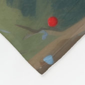 Tuxedo Katze läuft im Schnee mit Weihnachtsmütze Fleecedecke (Ecke)