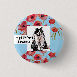 Tuxedo Katze Liebe Girls Button