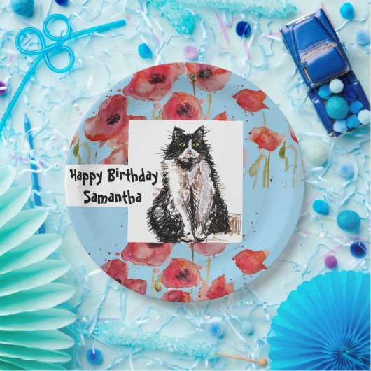 Tuxedo Katze Liebe Girls Pappteller (Party)