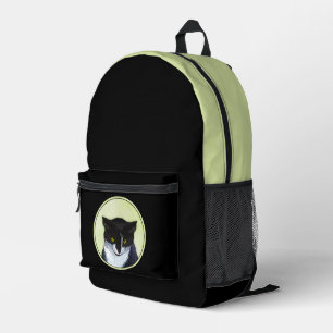Tuxedo-Katze Malerei - Süße originelle Katzenkunst Bedruckter Rucksack