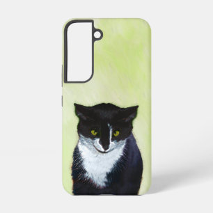 Tuxedo-Katze Malerei - Süße originelle Katzenkunst Samsung Galaxy Hülle